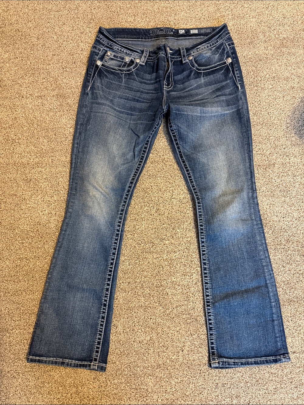 Miss Me Women's Boot Cut Jeans in Dark Blue Wash